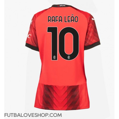 Dres AC Milan Rafael Leao #10 Domáci pre Ženy 2023-24 Krátky Rukáv